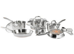 T-fal C836SC Ultimate Stainless Steel Copper Bottom Cookware Set