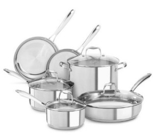 KitchenAid KCSS10LS Stainless Steel 10-Piece Cookware Set