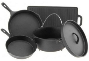 Outdoor Gourmet 5 Piece Cast Iron Cookware Set
