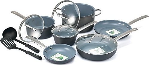 GreenLife cookware reviews - GreenLife Gourmet Healthy Ceramic Non-Stick Hard Anodized 12pc Cookware Set