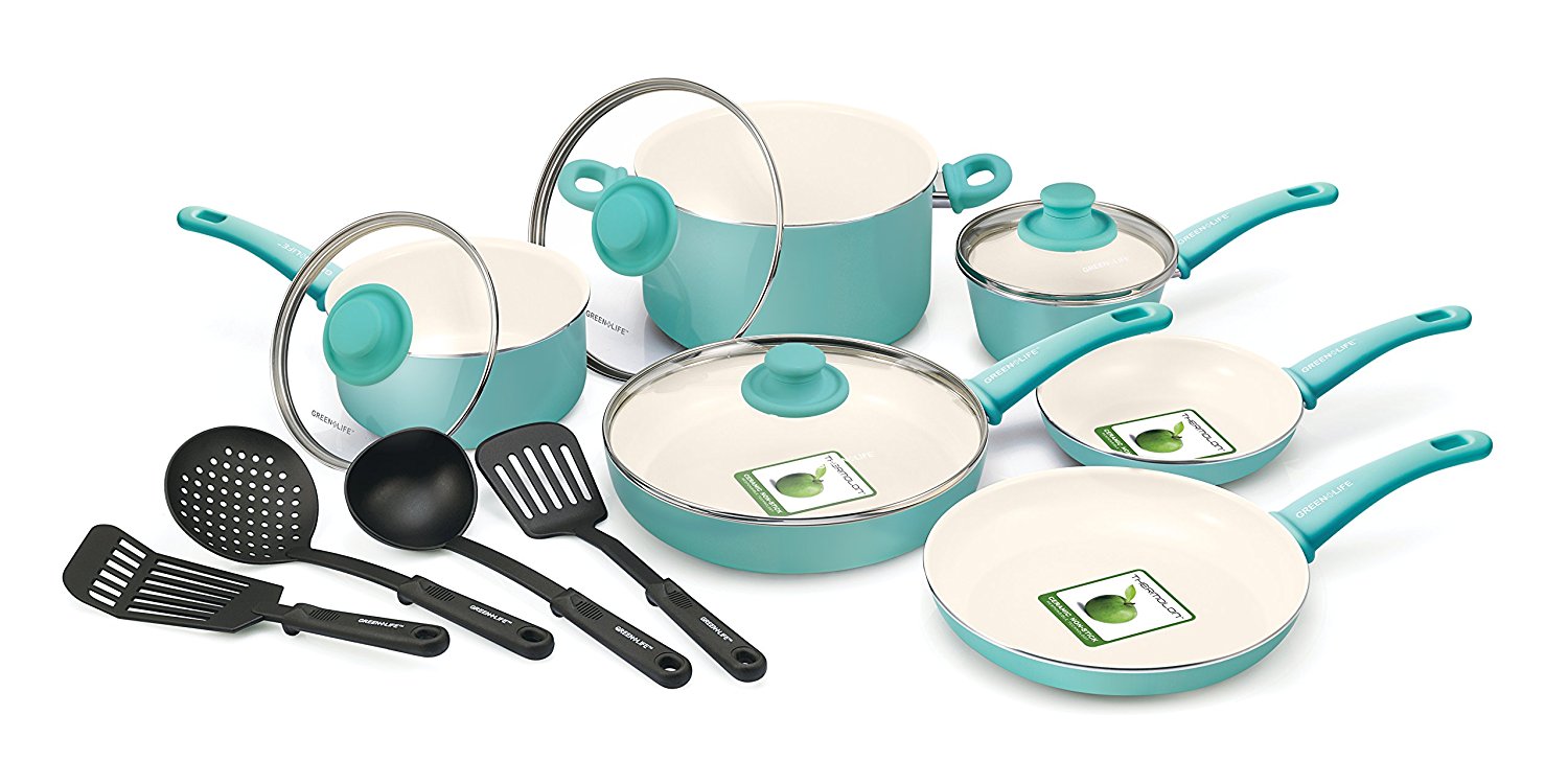 GreenLife cookware reviews - GreenLife Gourmet Healthy Ceramic Non-Stick Hard Anodized 12pc Cookware Set